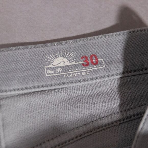 Faherty Stretch Terry 5-Pocket Iron Gray Casual Cotton Pants Jeans Men's 30x31 - Picture 3 of 7